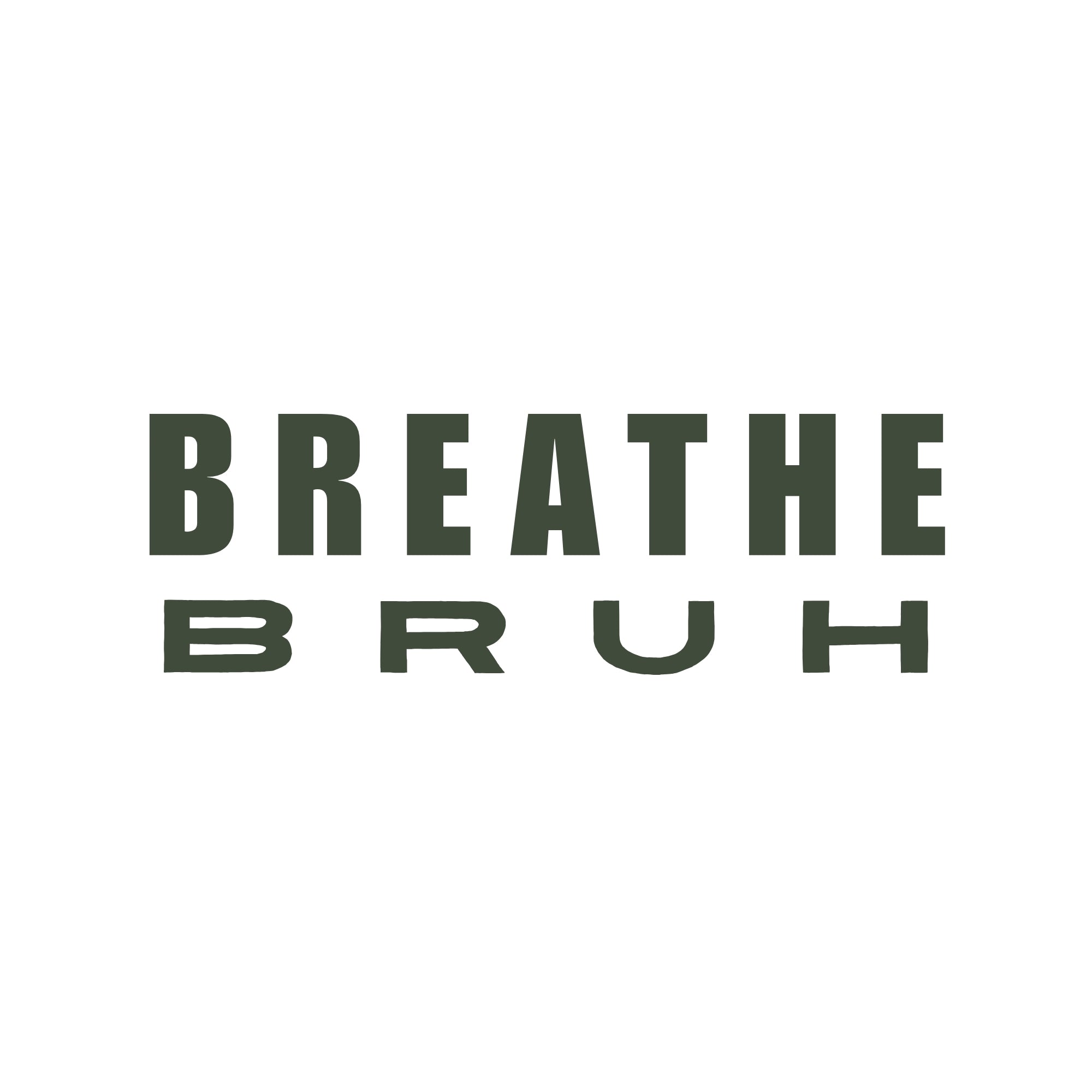 Breathe Bruh minimalist cotton t-shirt, premium weight unisex graphic tee #color_white