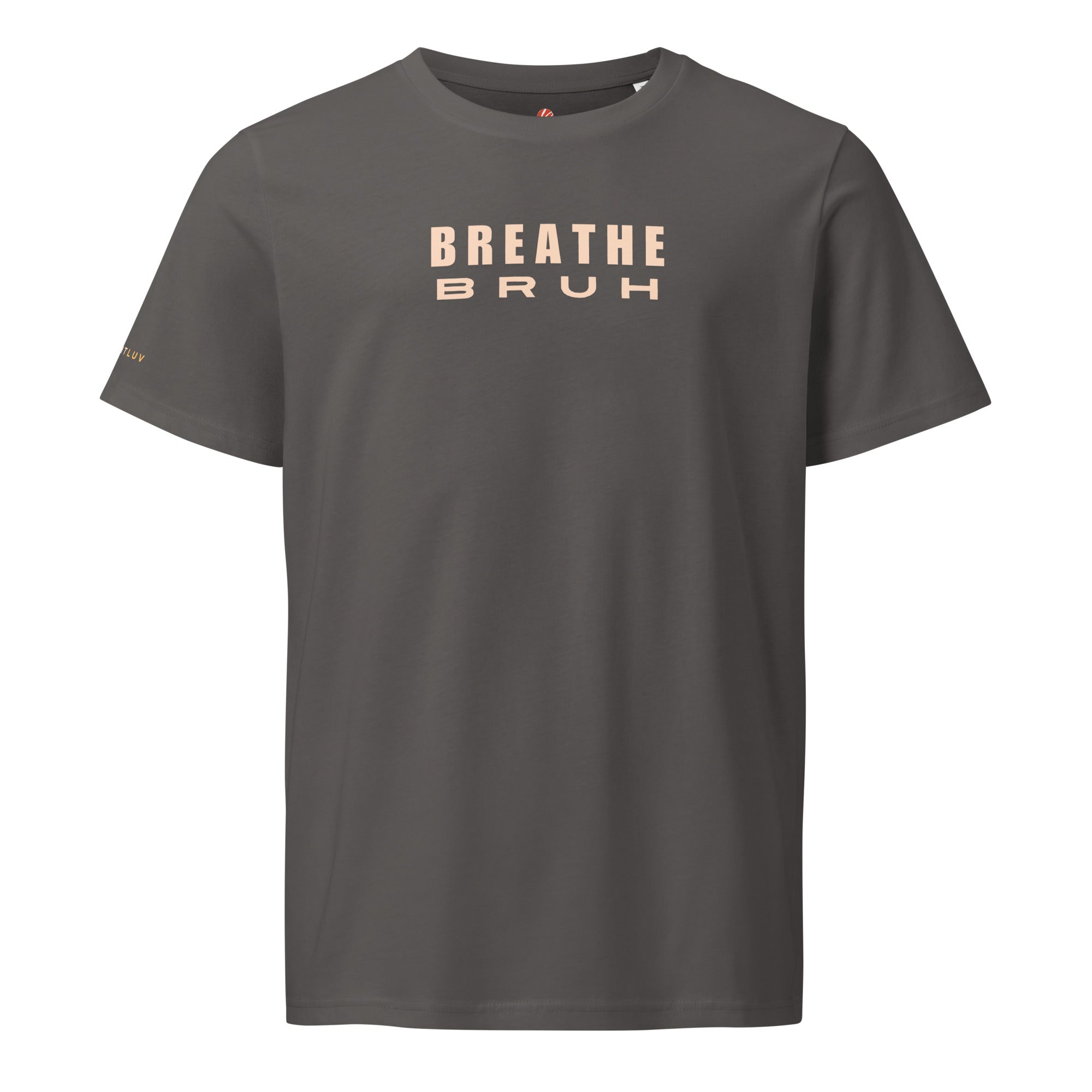 Breathe Bruh minimalist cotton t-shirt, premium weight unisex graphic tee #color_anthracite