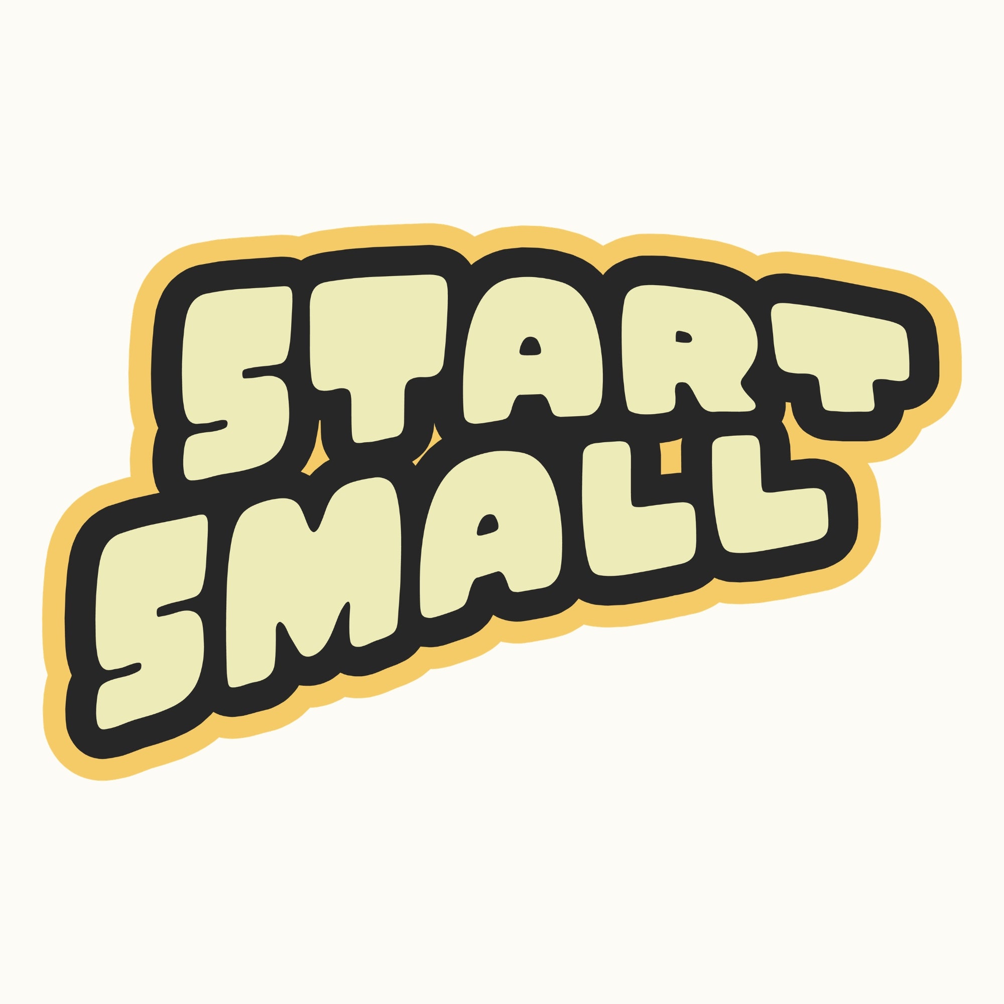Start Small Brightluv Apparel Motivational Tee #color_off white