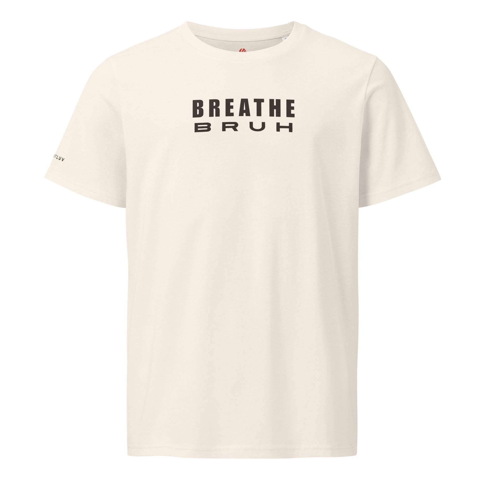 Breathe Bruh minimalist cotton t-shirt, premium weight unisex graphic tee #color_vintage white