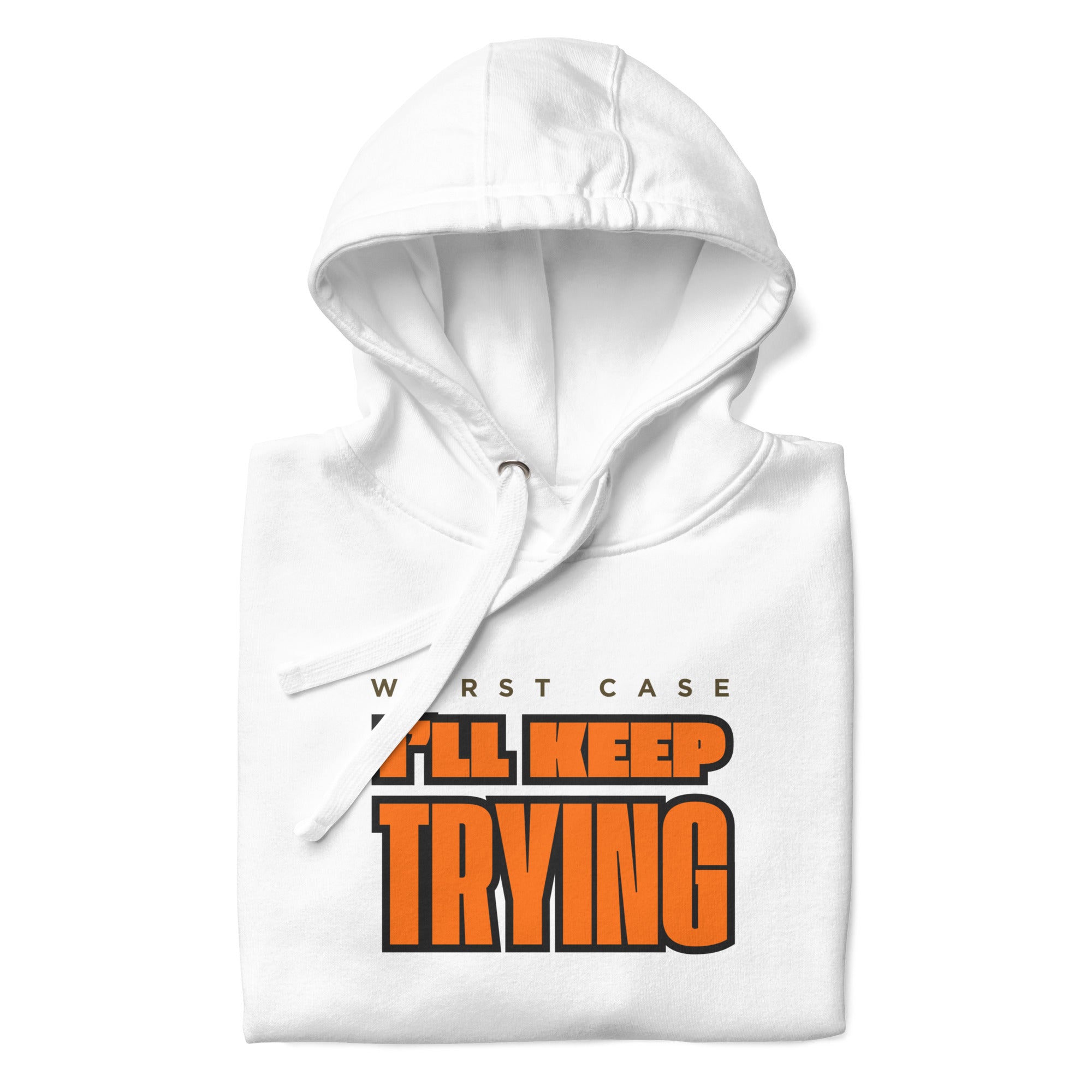 White Brightluv cotton face hoodie with motivational front print, #color_white