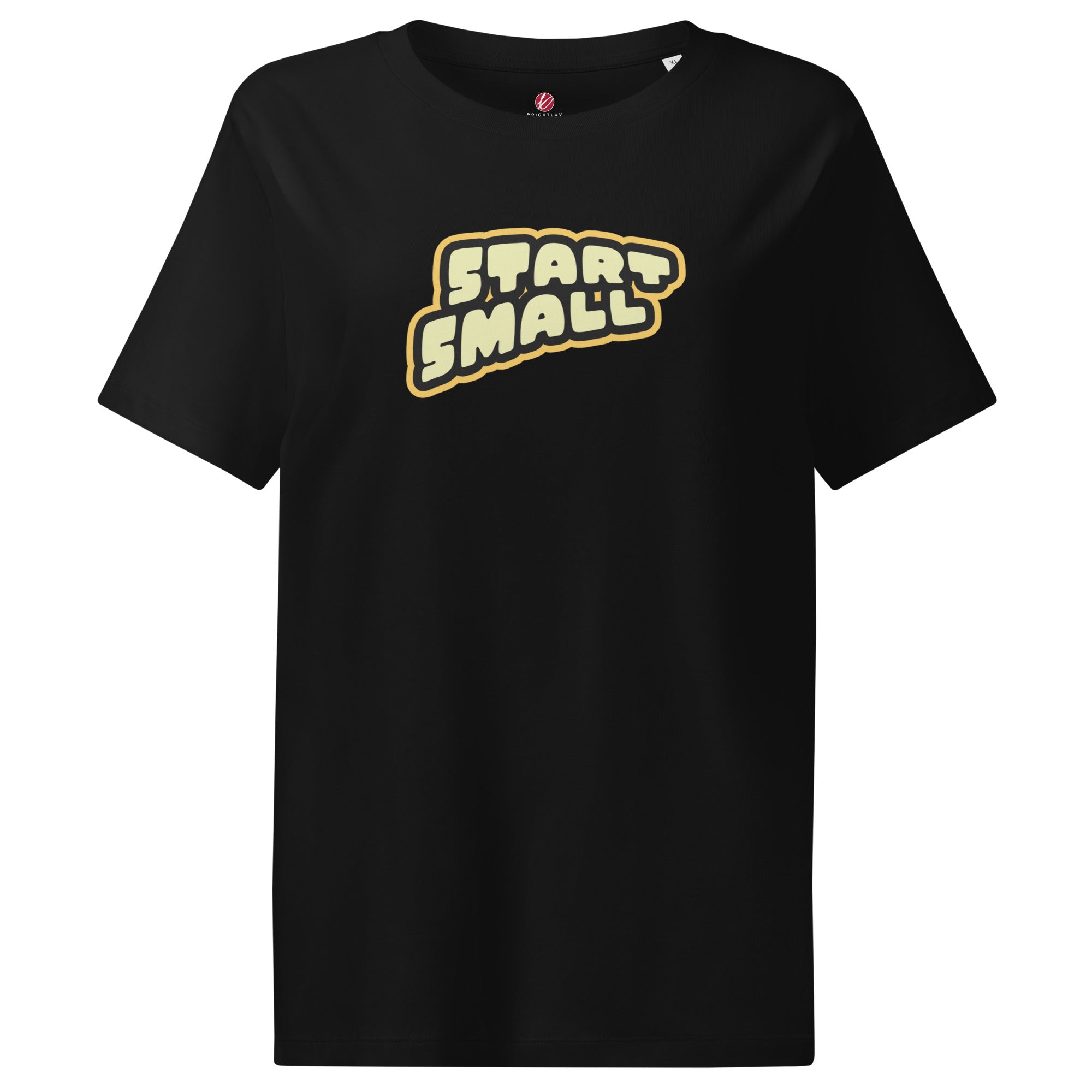 Start Small Brightluv Apparel Motivational Tee #color_black